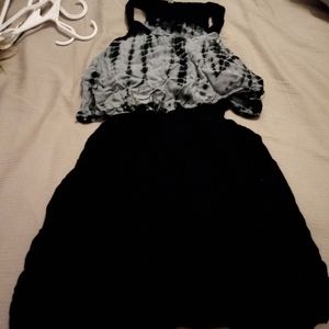 Black and gray cotton dress